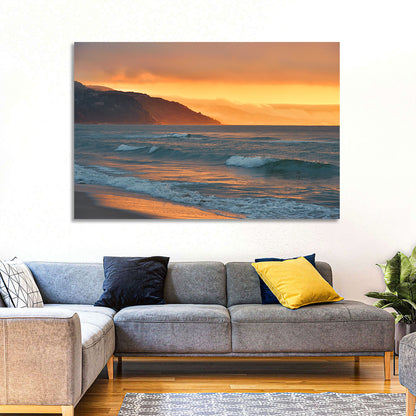 Cliffside Sunset Over Ocean Wall Art