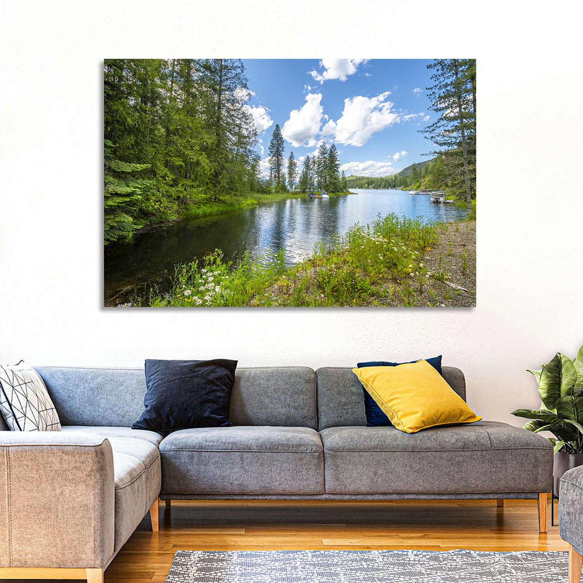 Lake Pend Oreille Wildflower View Wall Art