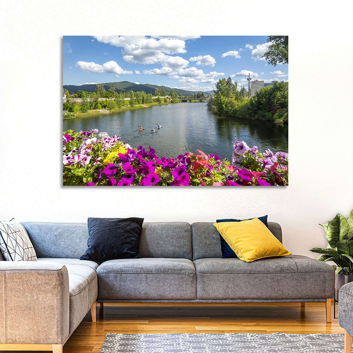 Sand Creek River with Petunias Wall Art