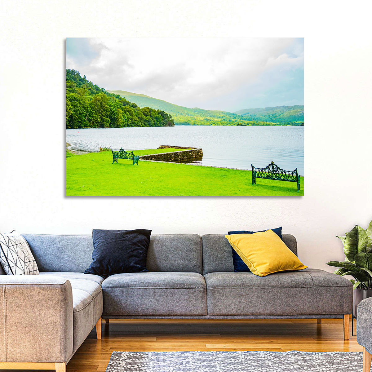 Ullswater Lakeside Benches Wall Art