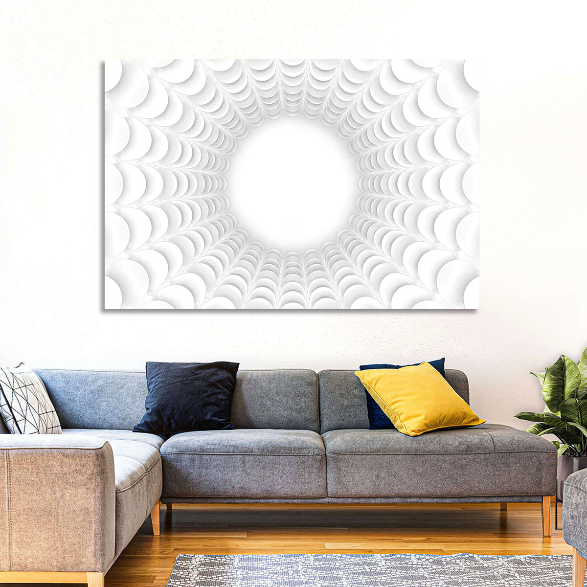 White Bubble Sphere Tunnel Wall Art
