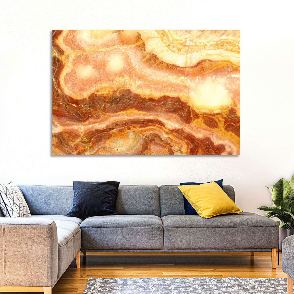 Golden Agate Stone Abstract Wall Art