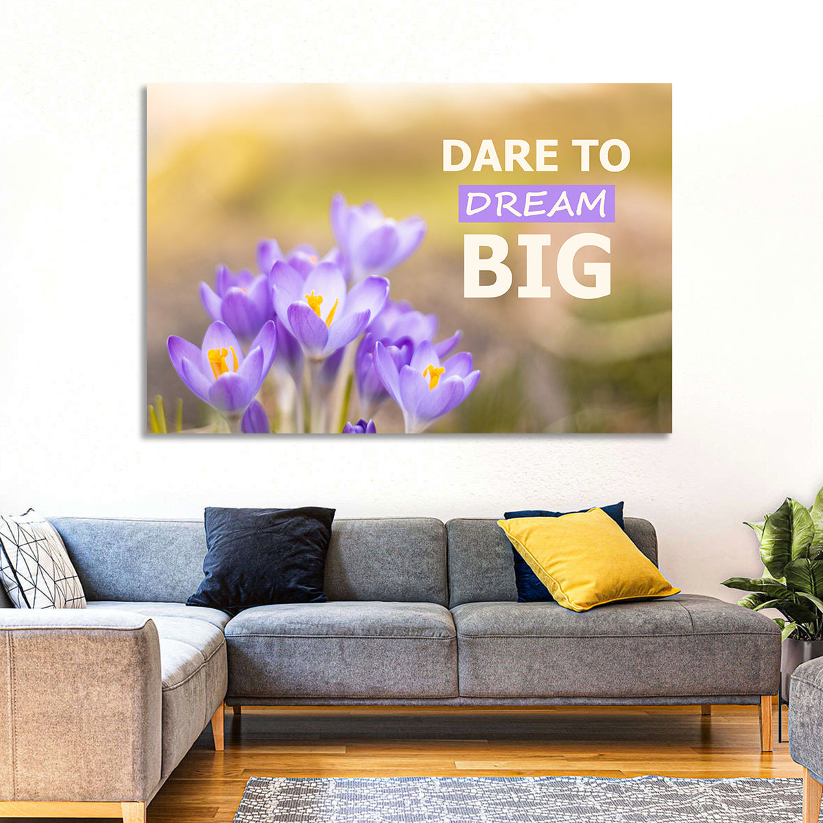 Dare to Dream Big, Purple Crocus Wall Art