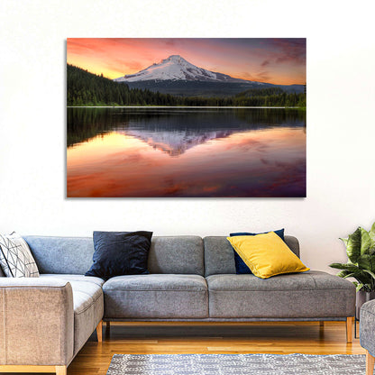 Mount Hood Reflected at Trillium Lake Wall Art