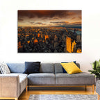 South Manhattan Sunset Skyline Wall Art