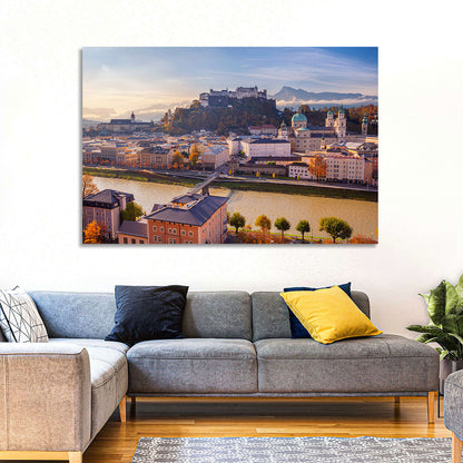 Salzburg Skyline at Golden Hour Wall Art
