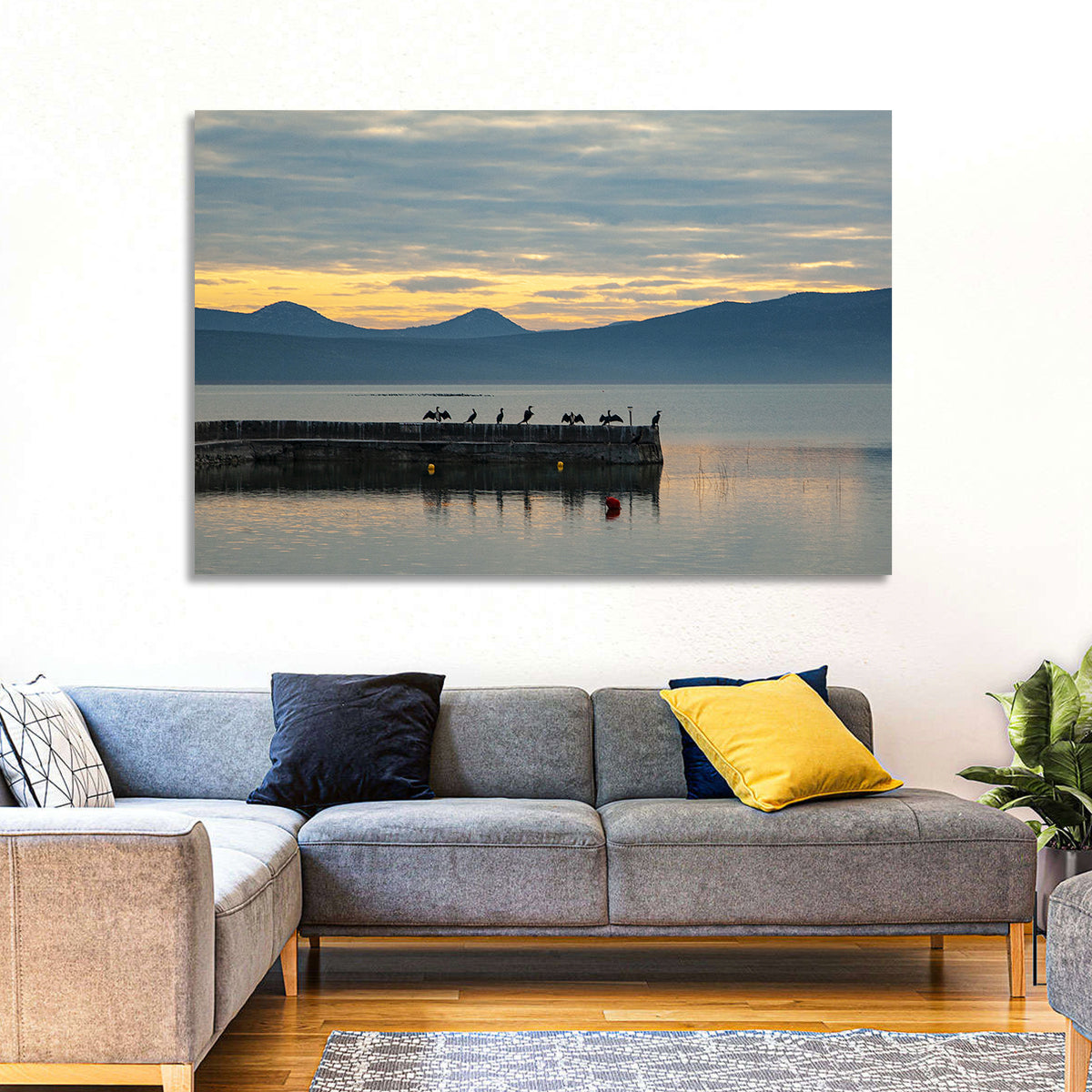 Lake Vrana Pier at Sunset Wall Art