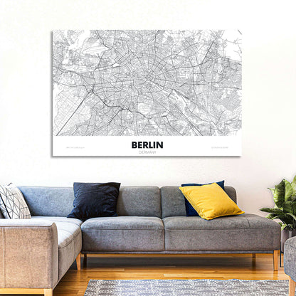 Berlin Street Network Map Wall Art