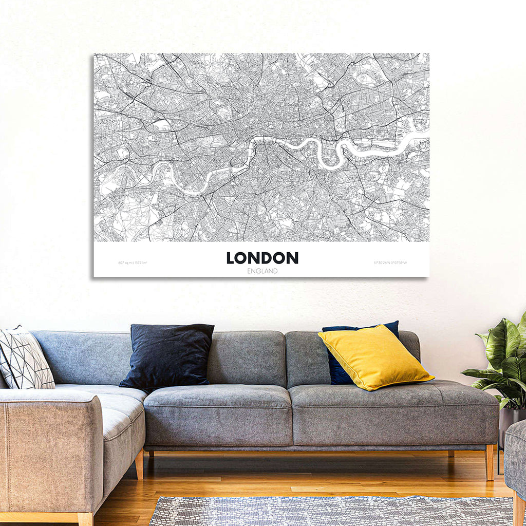 London River Map Wall Art