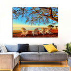 Mobile Bay Adirondack Chairs at Sunrise Wall Art