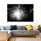 Foggy Forest Bridge Wall Art