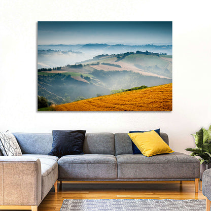 Morning Mist Over Tuscany Wall Art