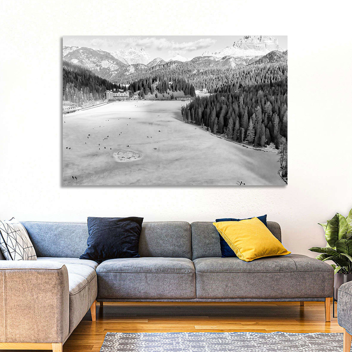 Dolomites at Lago Di Misurina Wall Art in a room, landscape