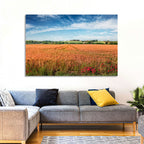 Golden Wheat Field with Poppies Wall Art