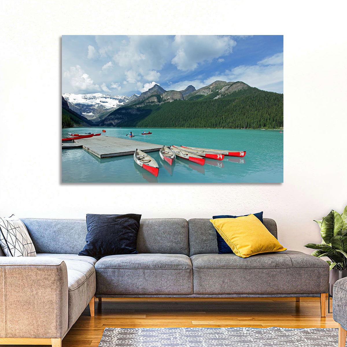 Red Canoes at Lake Louise Wall Art