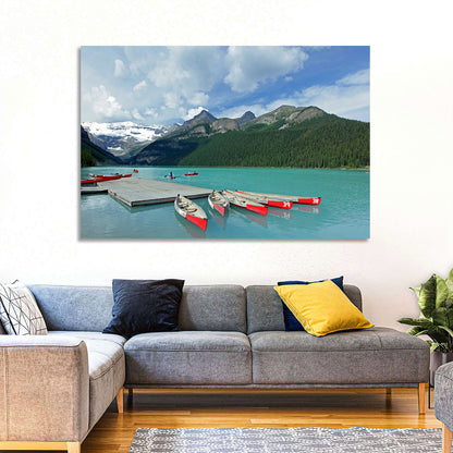 Red Canoes at Lake Louise Wall Art