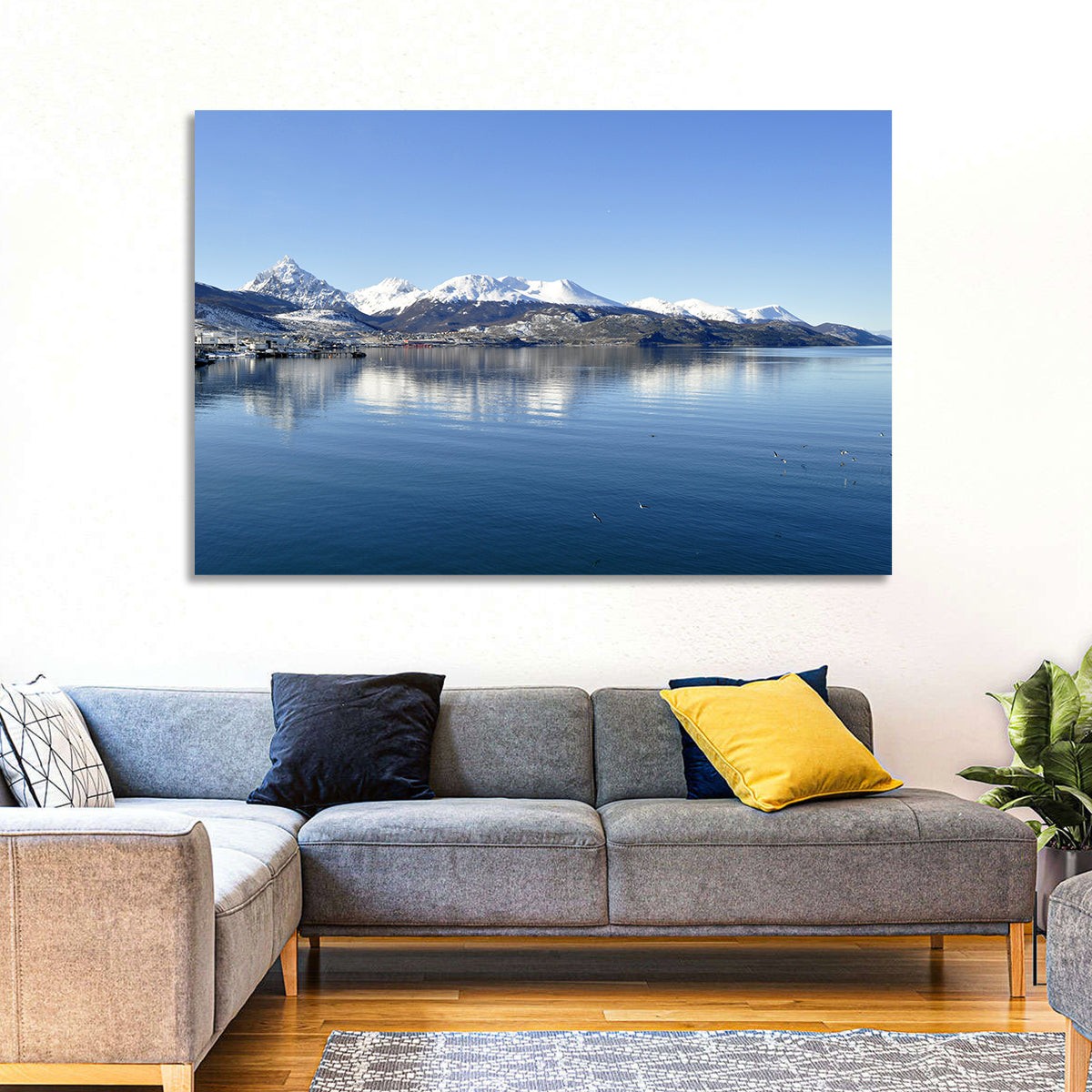 Beagle Channel Mountains, Ushuaia Wall Art in a room, landscape