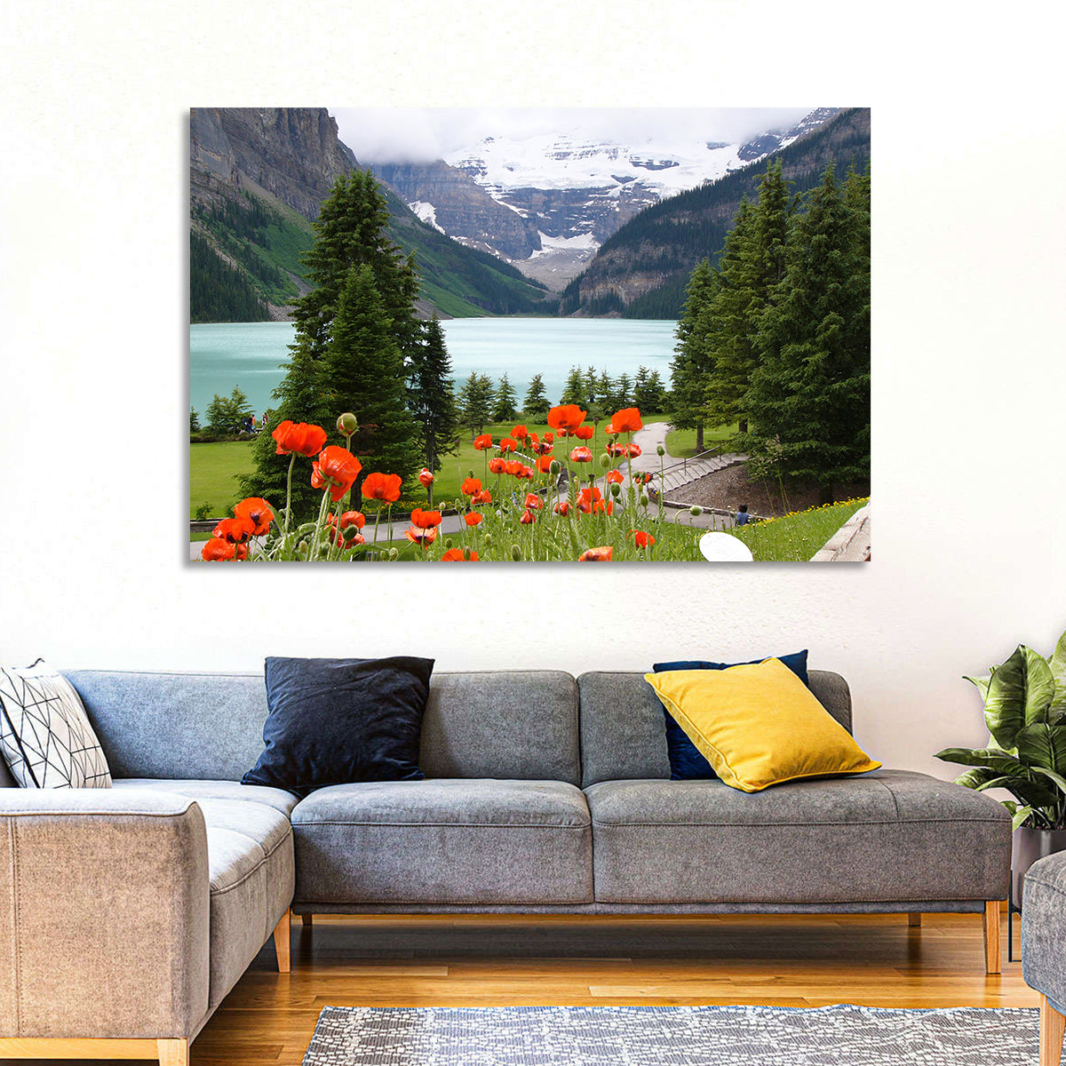 Lake Louise Poppies Wall Art