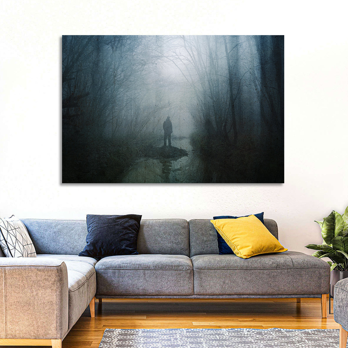 Foggy Forest Pathway Wall Art
