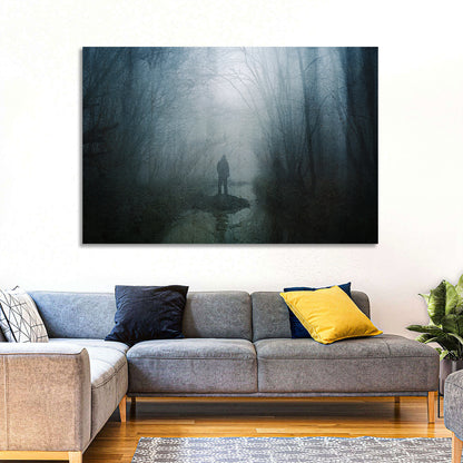 Foggy Forest Pathway Wall Art