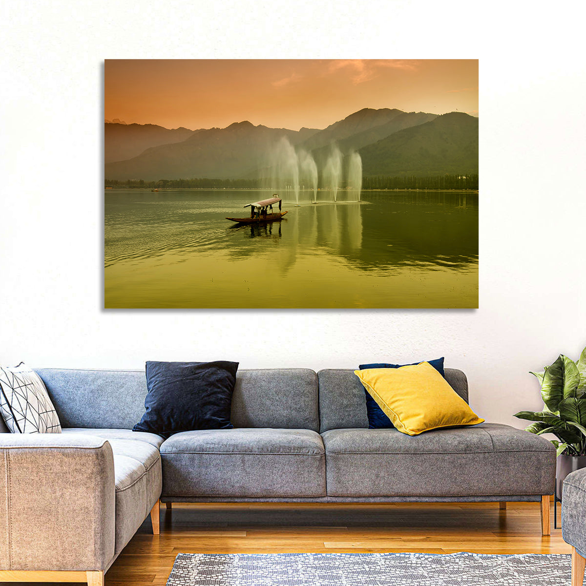 Dal Lake Srinagar Wall Art in a room, landscape