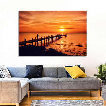 Kampot Pier at Sunset Wall Art