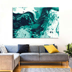 Teal Wave Abstract Wall Art