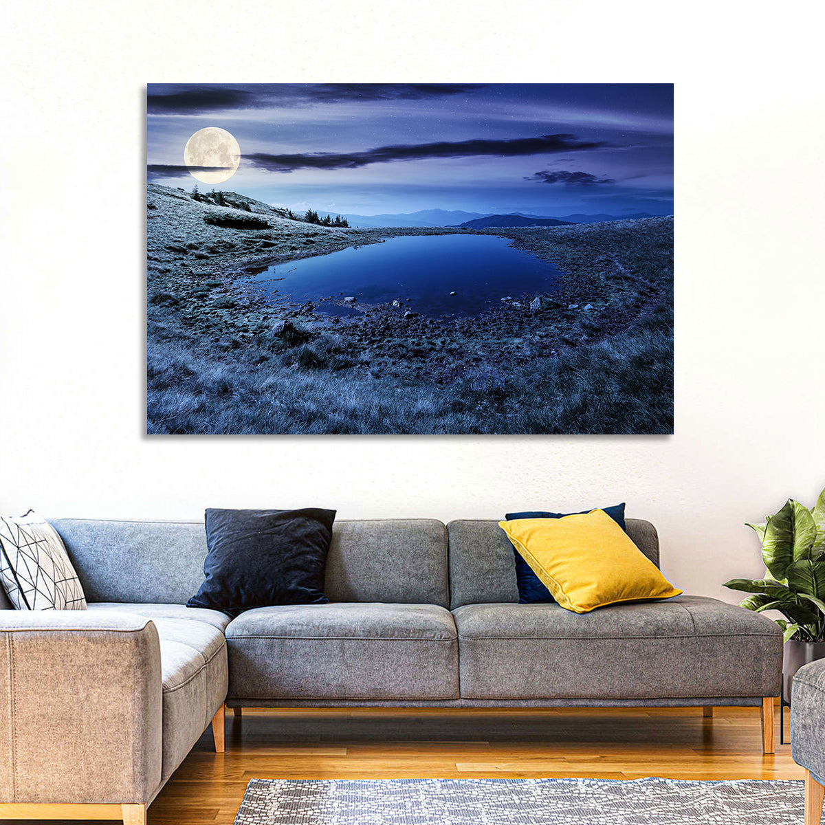 Mountain Lake at Night Wall Art