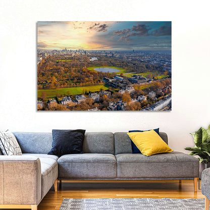 Cloudy Hyde Park Aerial Wall Art