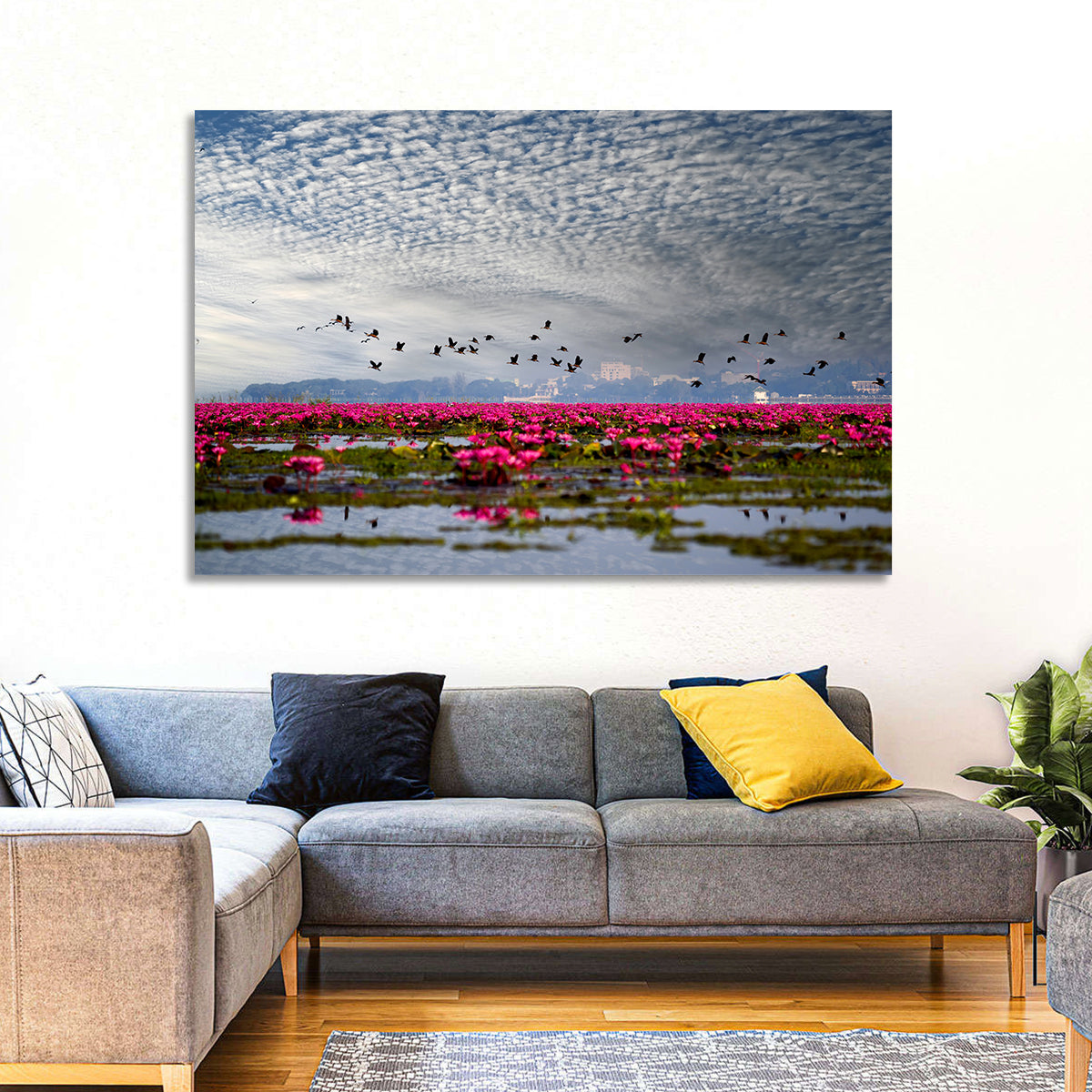 Red Lotus Lake Wall Art