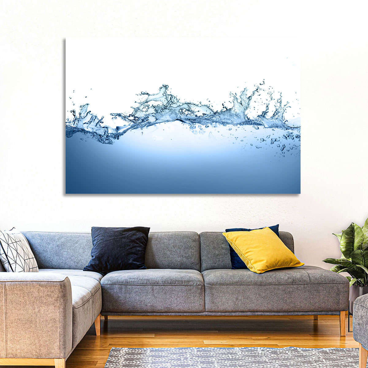 Fresh Water Splash Wall Art in a room, landscape