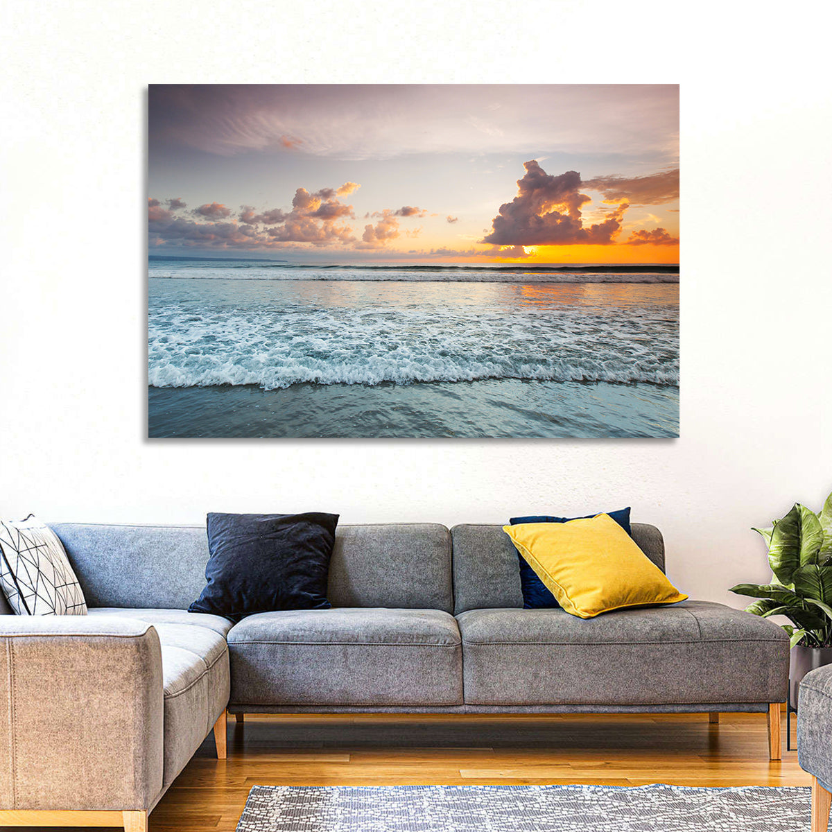 Golden Hour Beach Sunset Surf Wall Art
