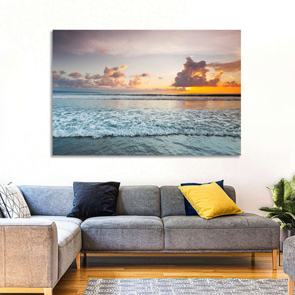 Cloudy Beach Sunset Wall Art