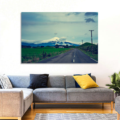 Empty Road to Mount Taranaki Wall Art