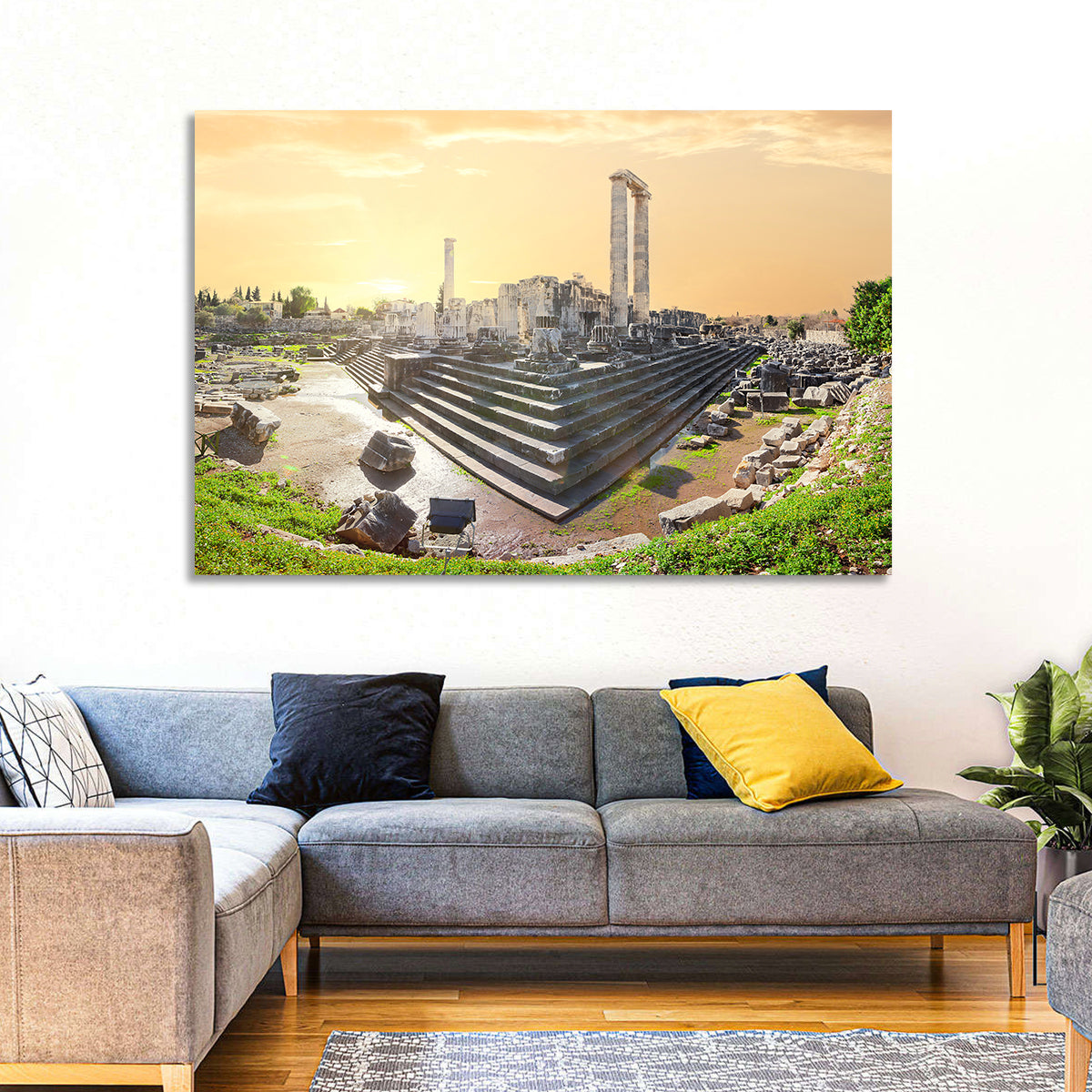Temple of Apollo at Didyma at Golden Hour Wall Art in a room, landscape