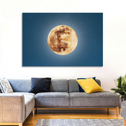 Bitcoin Circuit Moon Wall Art