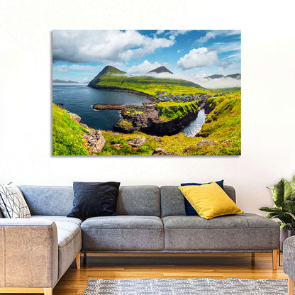 Gjógv Harbor Coastal Village Wall Art