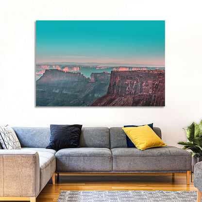Sunlit Canyon Rim at Dusk Wall Art