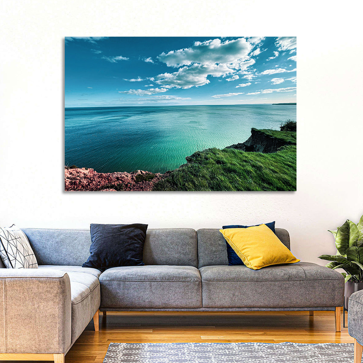 Coastal Cliffs Above a Turquoise Sea Wall Art