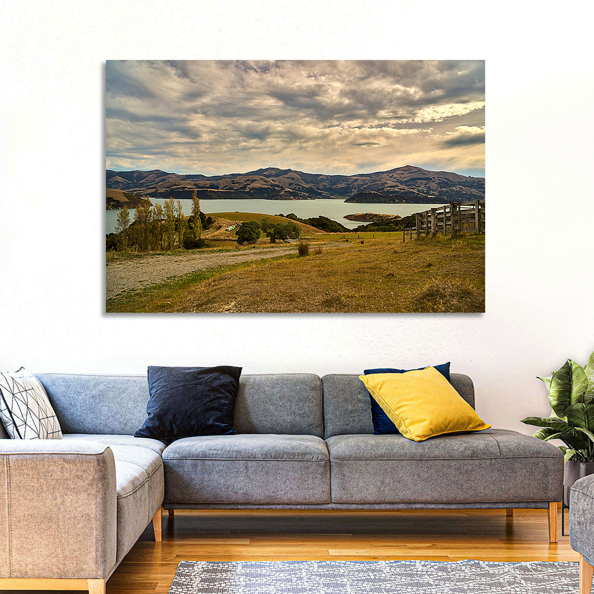 Akaroa Lake Gravel Path View Wall Art