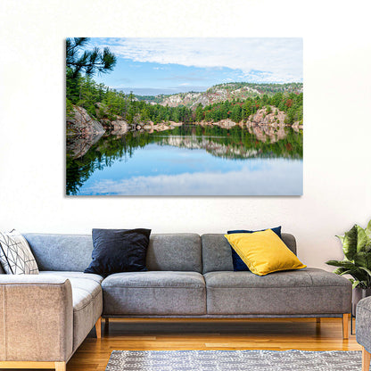 Mirror-quiet Lake and Pines Wall Art