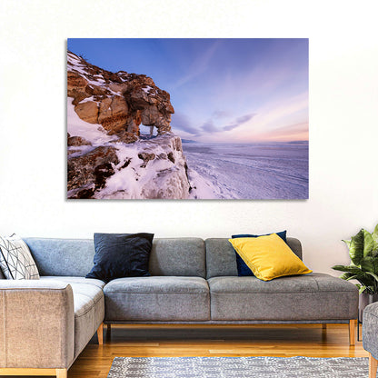 Lake Baikal Rock Arch at Winter Twilight Wall Art