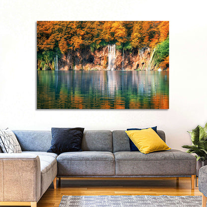 Autumn Reflections at Plitvice Lakes Wall Art