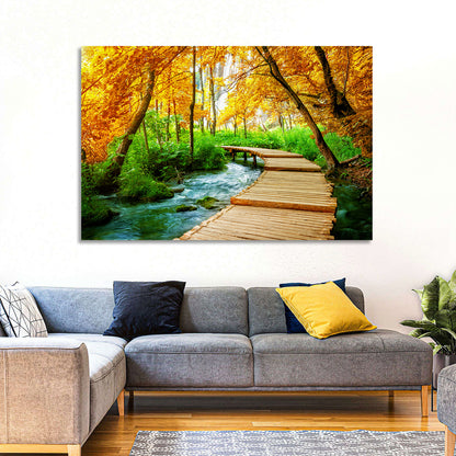 Plitvice Autumn Boardwalk Wall Art