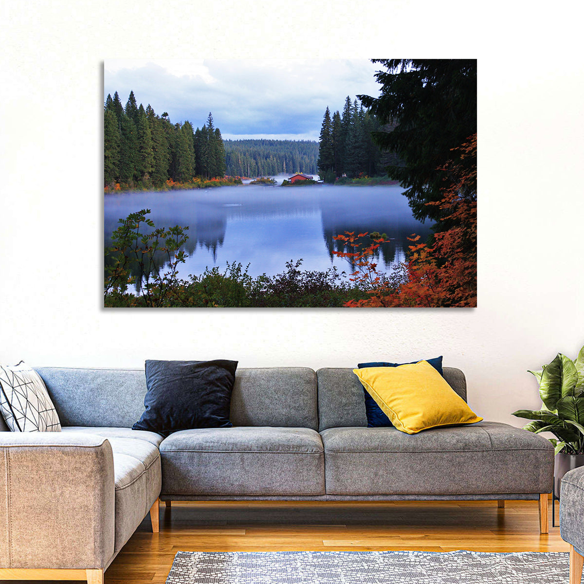 Lynn County Lake Cabin Reflection Wall Art