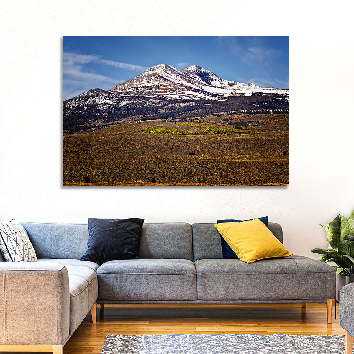 Sierra Nevada Snow Capped Peaks Wall Art in a room, landscape