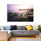 Florya Beach Pier at Lavender Dusk Wall Art