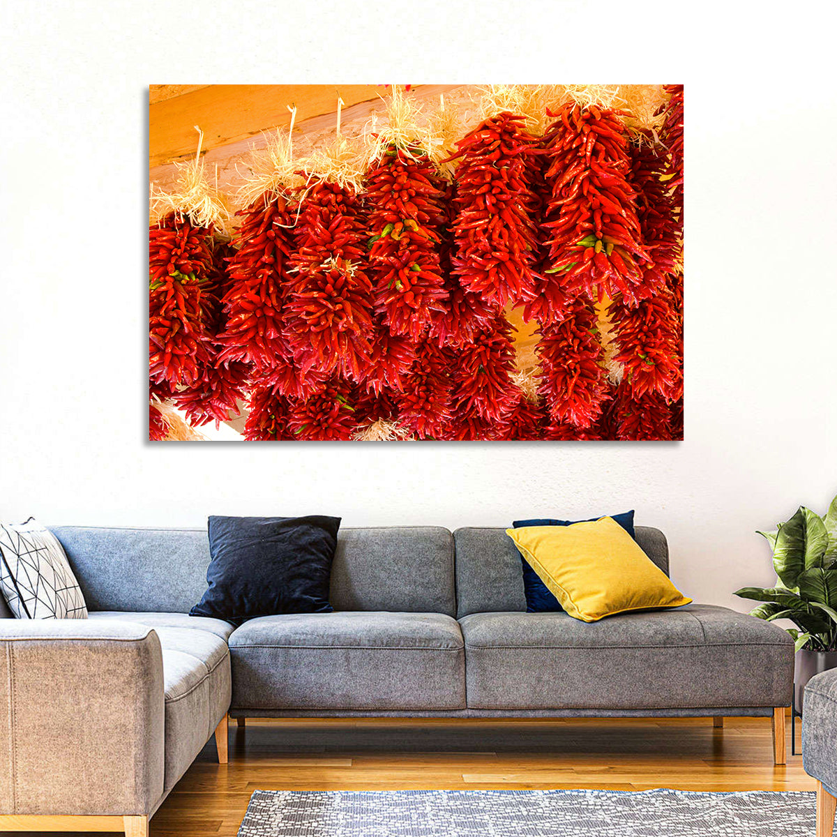 Hanging Dried Chili Peppers Wall Art
