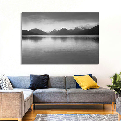 Lake Mcdonald Monochrome Reflection Wall Art