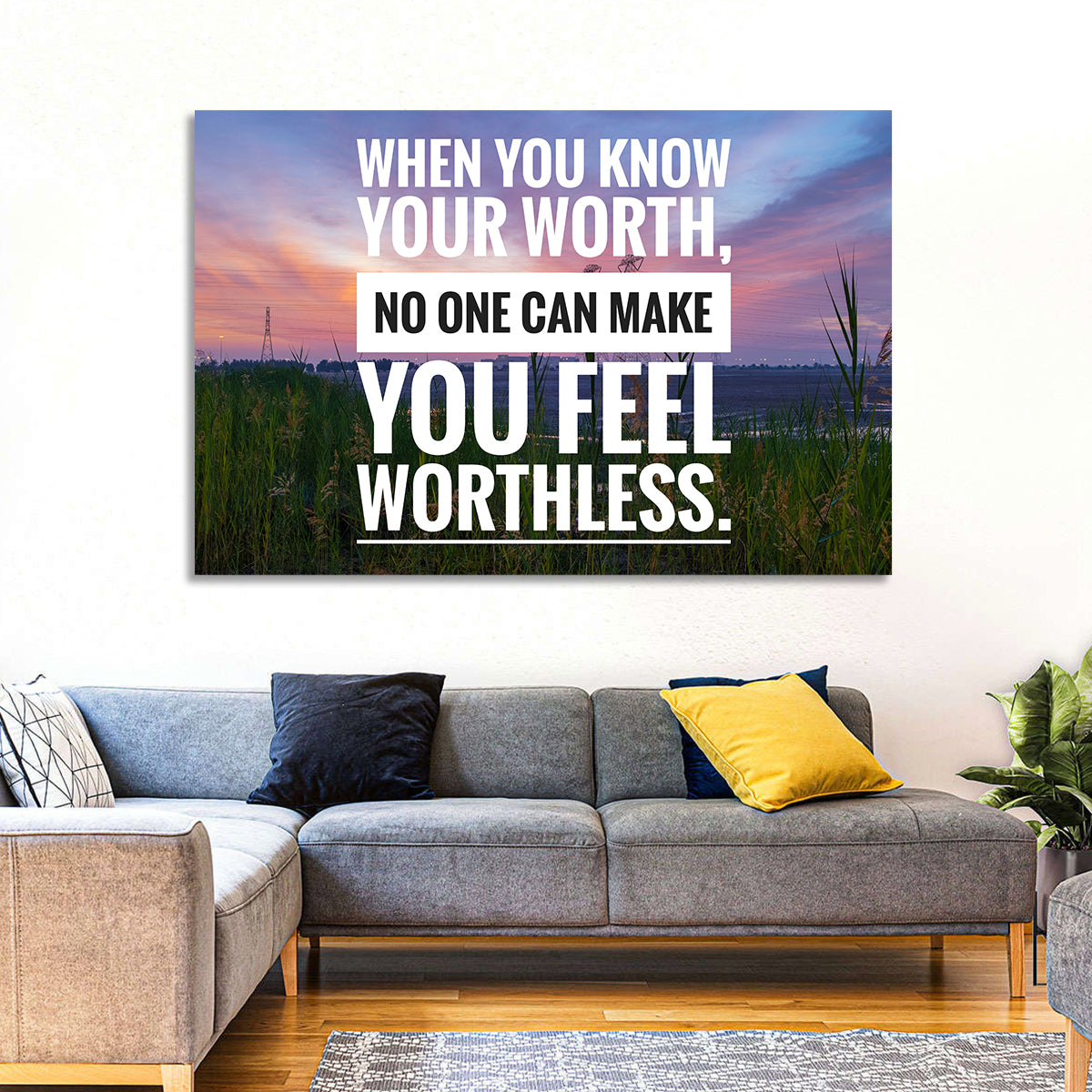 When You Know Your Worth, Golden Hour Wall Art in a room, landscape